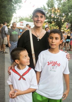 Amparo (Lete) Hofman and her nephews Domingo, 10, and Dioni, 5.